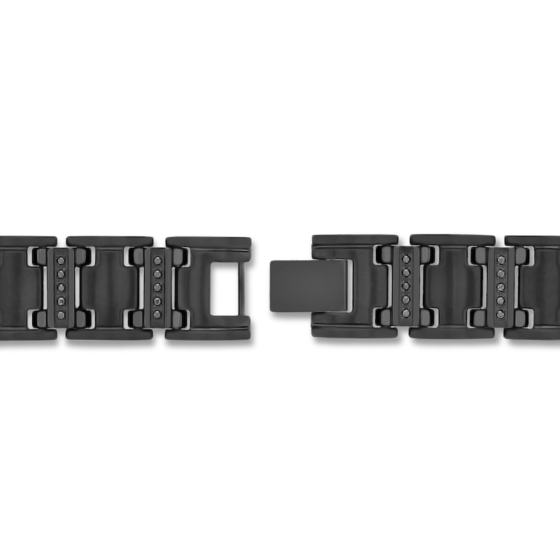 Main Image 3 of Men's Black Diamond Bracelet 1/2 ct tw Stainless Steel/Black Ion Plating 8.5&quot;