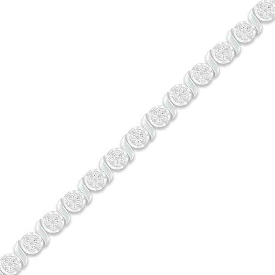 Diamond Bracelet 1/4 ct tw Sterling Silver 7.25"
