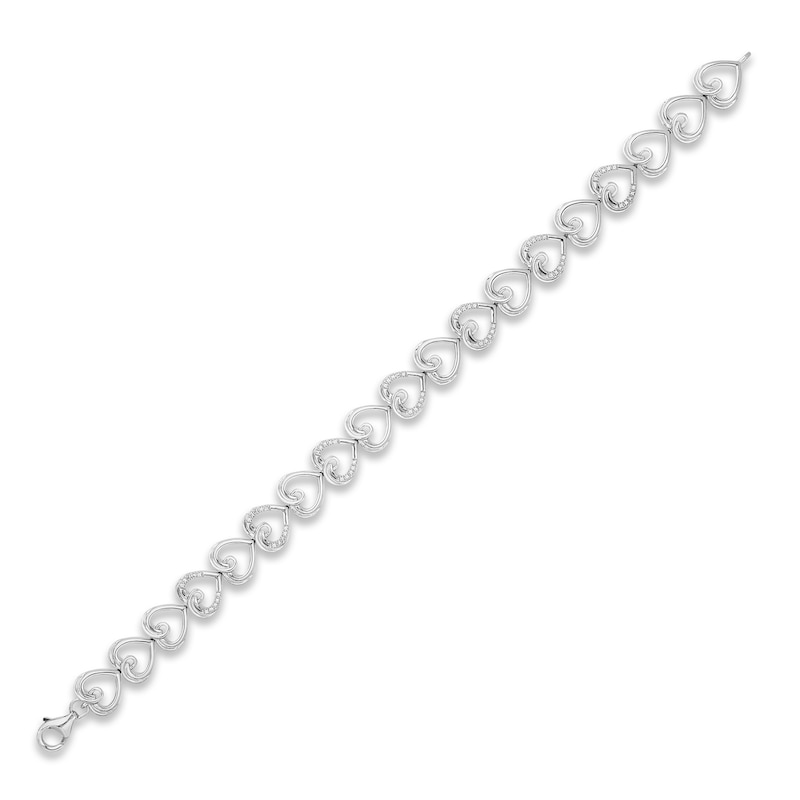 Hallmark Diamonds Heart Bracelet 1/10 ct tw Sterling Silver 7.5