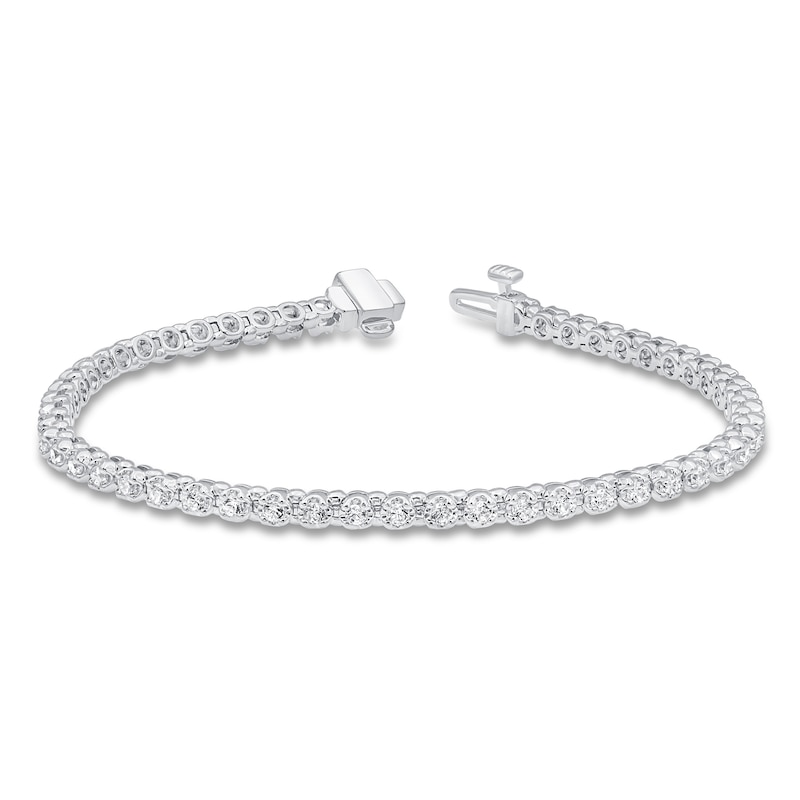 Main Image 1 of Diamond Fashion Bracelet 1 ct tw Round-cut 10K White Gold 7"