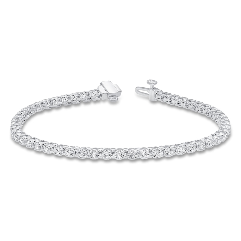 Main Image 1 of Diamond Fashion Bracelet 3 ct tw Round-cut 10K White Gold 7&quot;