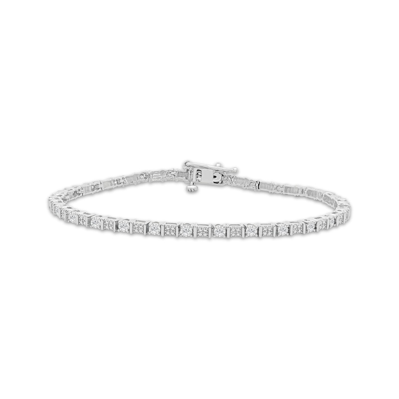 Main Image 1 of Diamond Fashion Bracelet 1/2 ct tw Round-cut Sterling Silver 7&quot;