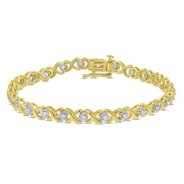 Diamond Fashion Bracelet 1/2 ct tw Round-cut 10K Yellow Gold 7&quot;