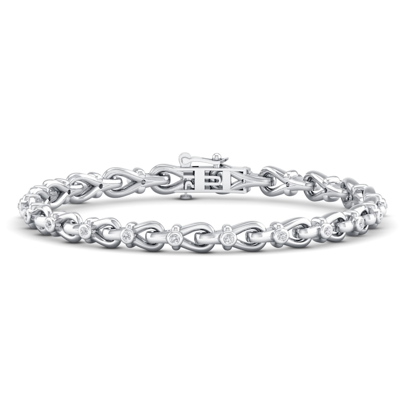 Main Image 1 of Love + Be Loved Diamond Tennis Bracelet 1/3 ct tw Sterling Silver 7.25&quot;