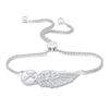 Thumbnail Image 1 of Diamond Cross/Wing Bolo Bracelet 1/5 ct tw 10K White Gold 9.5&quot;