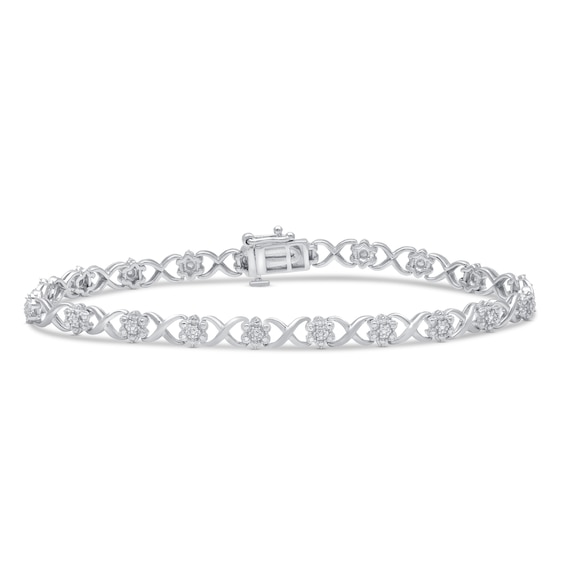 Diamond Fashion Bracelet Sterling Silver 7.5"