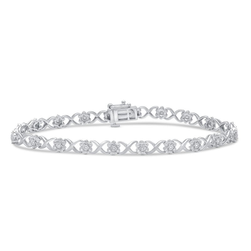 Main Image 1 of Diamond Fashion Bracelet Sterling Silver 7.5&quot;