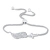 Thumbnail Image 1 of Diamond Angel Wing & Cross Bolo Bracelet 1/5 ct tw Sterling Silver