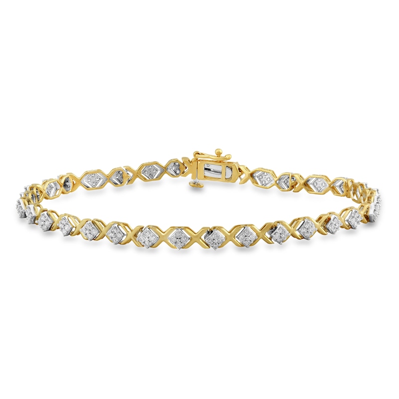 Diamond Bracelet 1 ct tw Round-Cut 10K Yellow Gold 7.5"