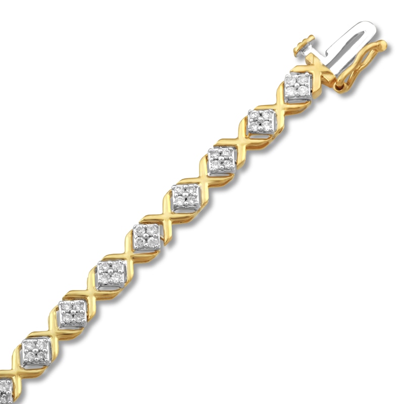 Diamond Bracelet 1 ct tw Round-Cut 10K Yellow Gold 7.5"