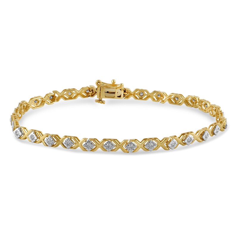 Diamond Bracelet 1/2 ct tw Round-cut 10K Yellow Gold 7.5"