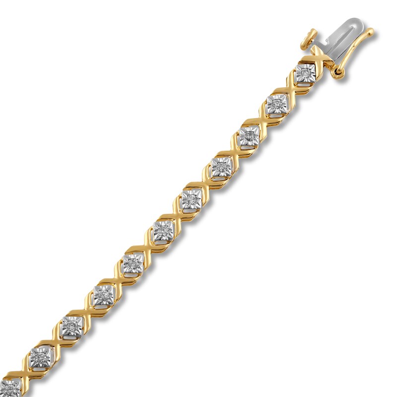 Diamond Bracelet 1/2 ct tw Round-cut 10K Yellow Gold 7.5"