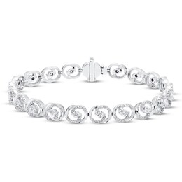 Encircled by Love Diamond Line Bracelet 1 ct tw Round-cut 10K White Gold 7.25&quot;
