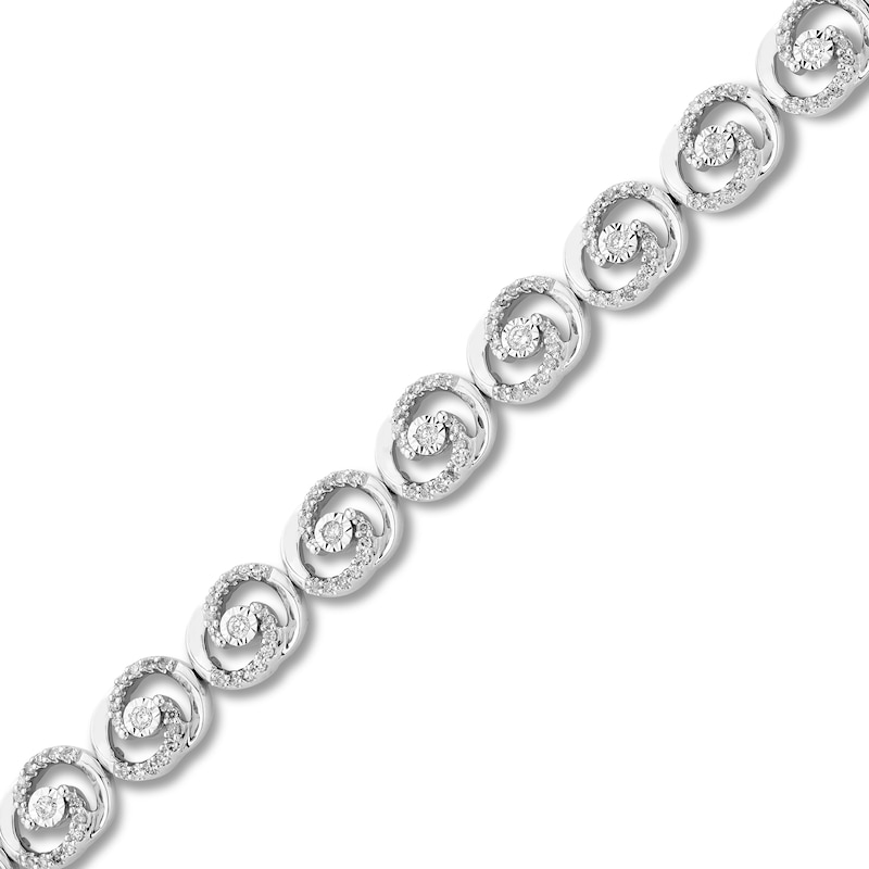 Encircled by Love Diamond Line Bracelet 1 ct tw Round-cut 10K White Gold 7.25"