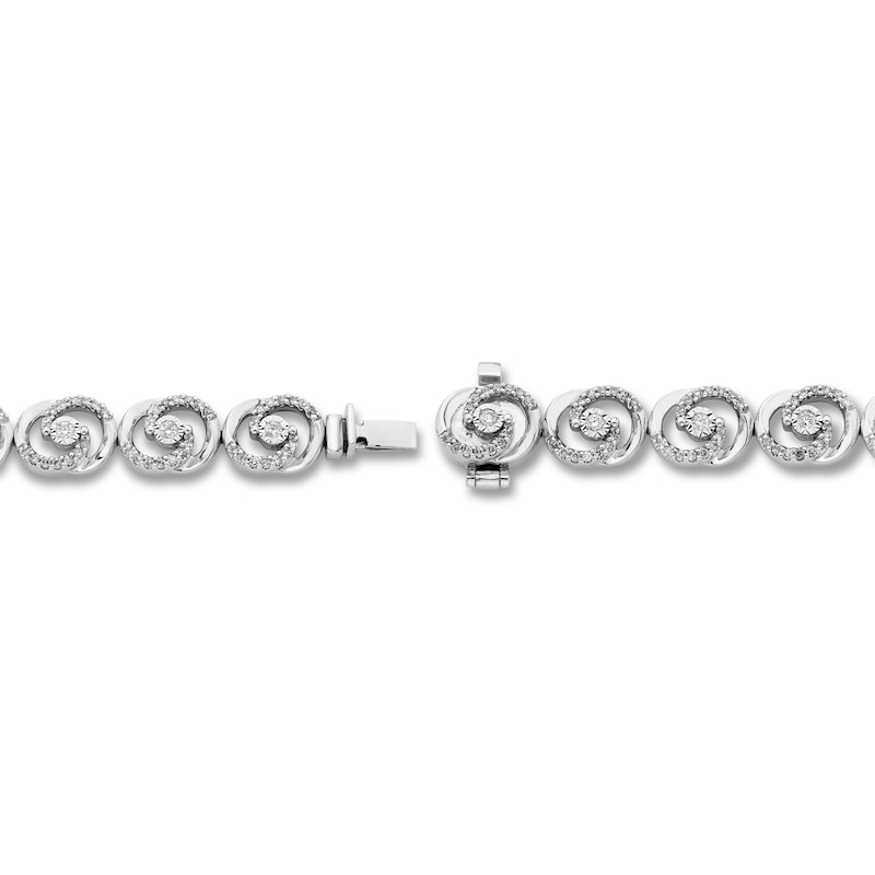 Encircled by Love Diamond Line Bracelet 1 ct tw Round-cut 10K White Gold 7.25"