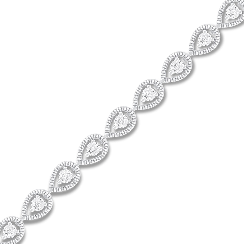 Diamond Fashion Bracelet Sterling Silver 7.25"