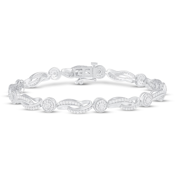 Diamond Fashion Bracelet 1 ct tw 10K White Gold 7"