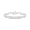 Thumbnail Image 0 of Diamond Cushion Line Bracelet 1 ct tw Round-cut 10K White Gold 7.25"