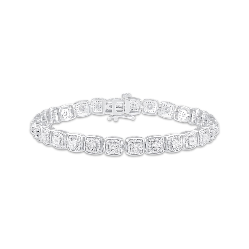 Diamond Letter E Bracelet 1/10 ct tw Round 10K Yellow Gold