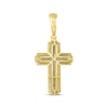 Thumbnail Image 4 of Men's Diamond Cross Pendant 1 ct tw Round & Baguette 10K Yellow Gold
