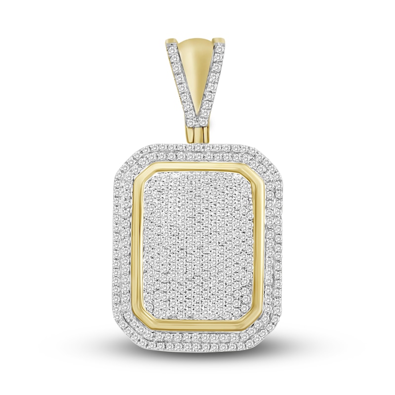 Main Image 1 of Men's Diamond Cushion-Shaped Pendant 1 ct tw 10K Yellow Gold