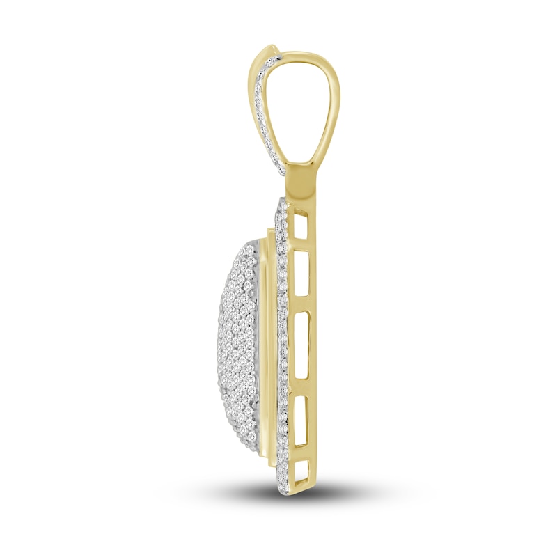 Main Image 3 of Men's Diamond Cushion-Shaped Pendant 1 ct tw 10K Yellow Gold