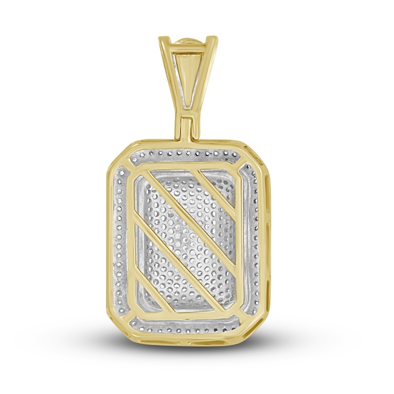 Main Image 4 of Men's Diamond Cushion-Shaped Pendant 1 ct tw 10K Yellow Gold