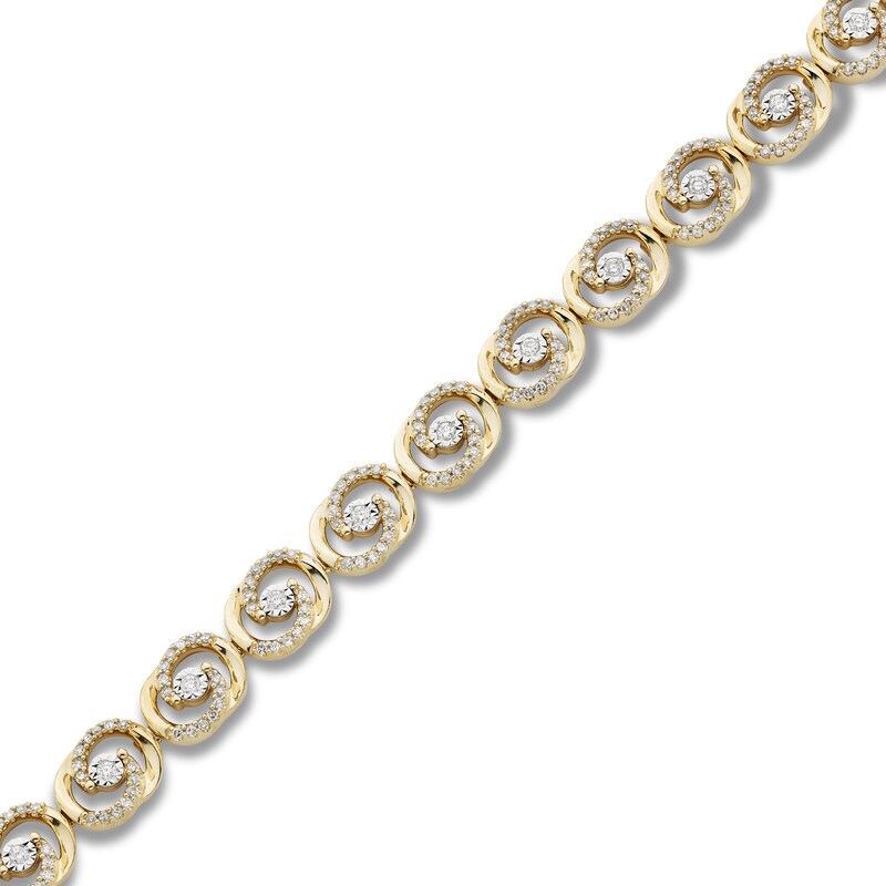 Encircled by Love Diamond Line Bracelet 1 ct tw Round-cut 10K Yellow Gold 7.25"