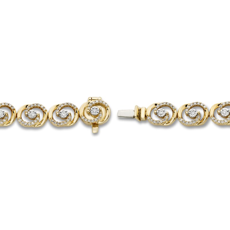 Encircled by Love Diamond Line Bracelet 1 ct tw Round-cut 10K Yellow Gold 7.25"