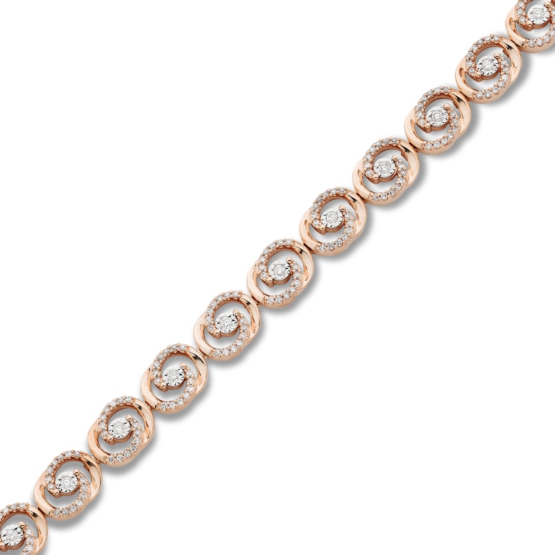 Encircled by Love Diamond Line Bracelet 1 ct tw Round-cut 10K Rose Gold 7.25"