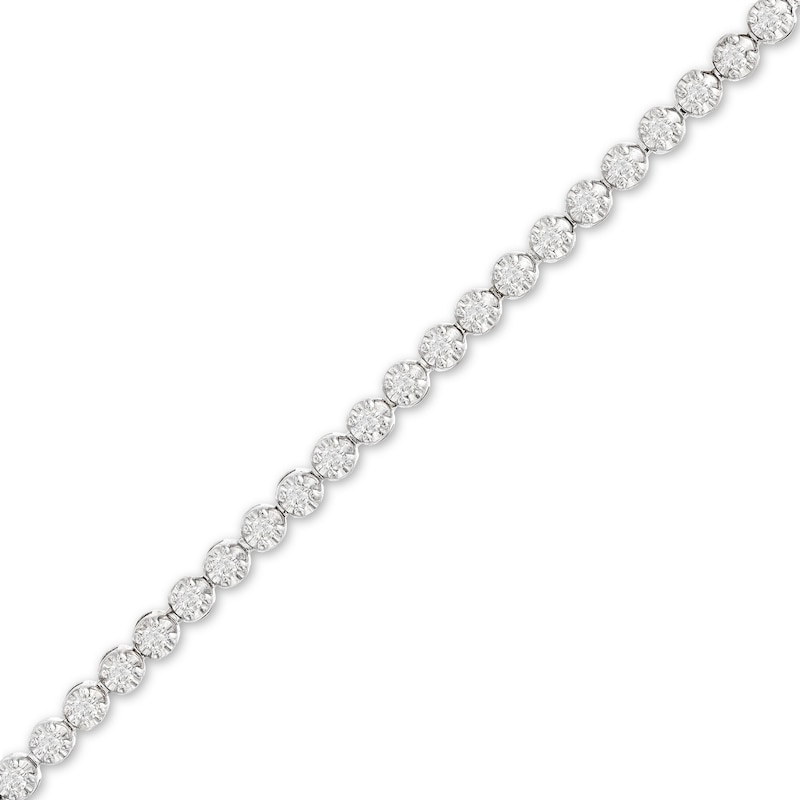 Diamond Bracelet 1 ct tw Round-Cut 10K White Gold 7"