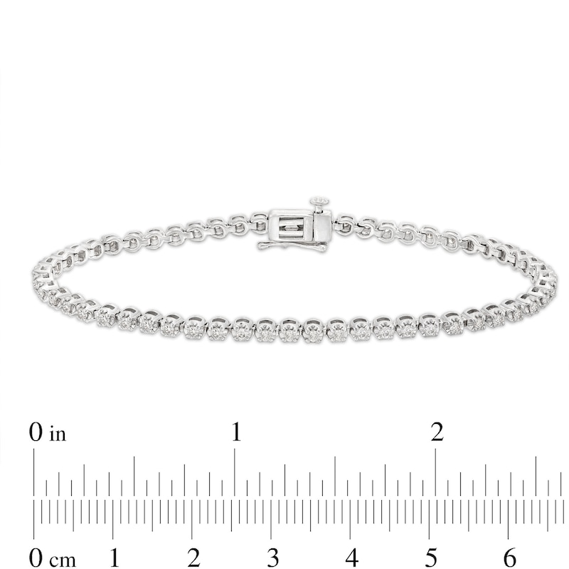 Diamond Bracelet 1 ct tw Round-Cut 10K White Gold 7"
