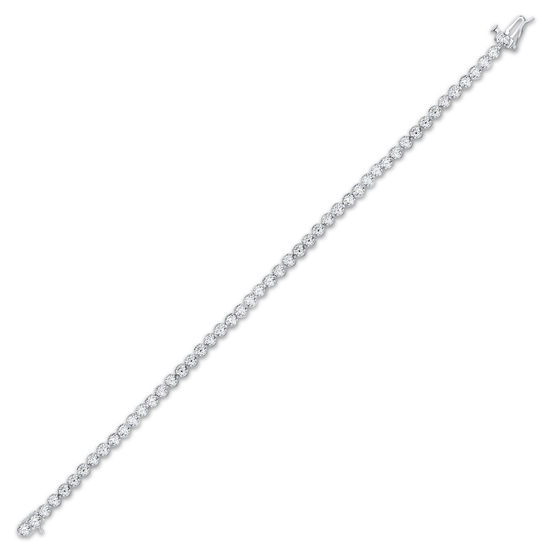 Main Image 2 of Diamond Tennis Bracelet 3 ct tw Round-Cut 10K White Gold 7&quot;