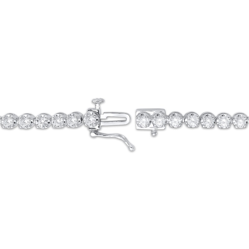 Main Image 3 of Diamond Tennis Bracelet 3 ct tw Round-Cut 10K White Gold 7&quot;