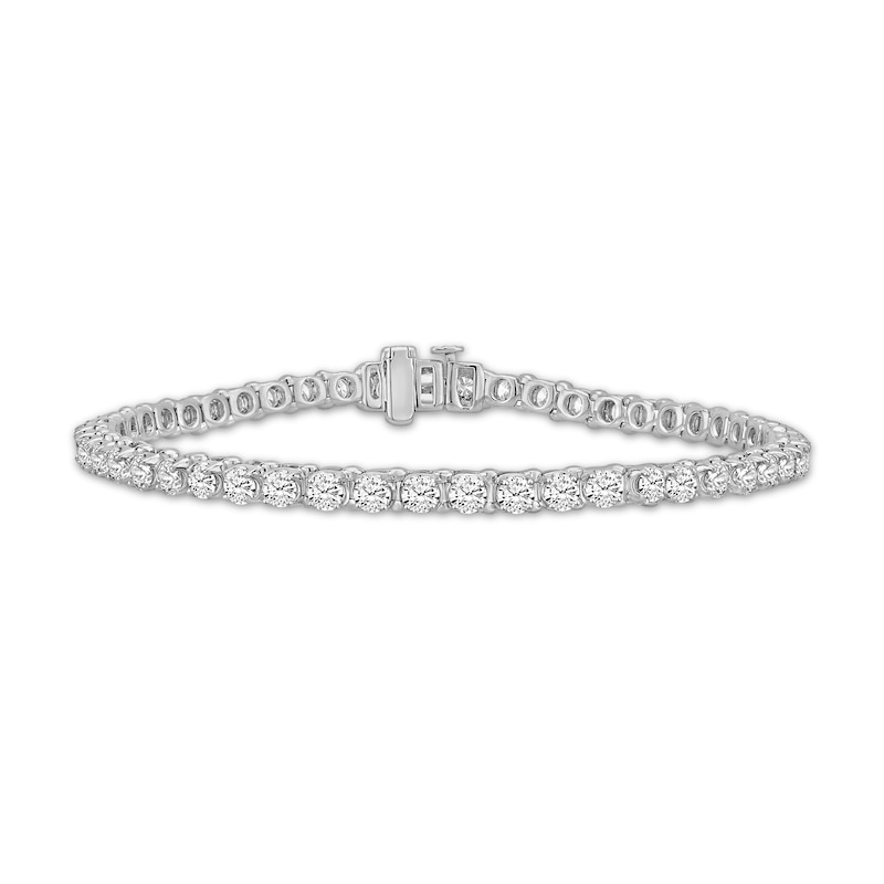 Main Image 1 of Diamond Tennis Bracelet 5 ct tw Round-cut 10K White Gold 7"