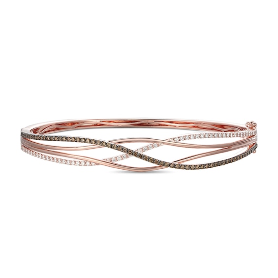 Le Vian Chocolatier Diamond Bangle Bracelet 1-5/8 ct tw 14K Strawberry Gold