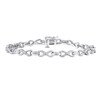Thumbnail Image 1 of Diamond Bracelet 1/4 ct tw Round & Baguette Sterling Silver 7.25&quot;
