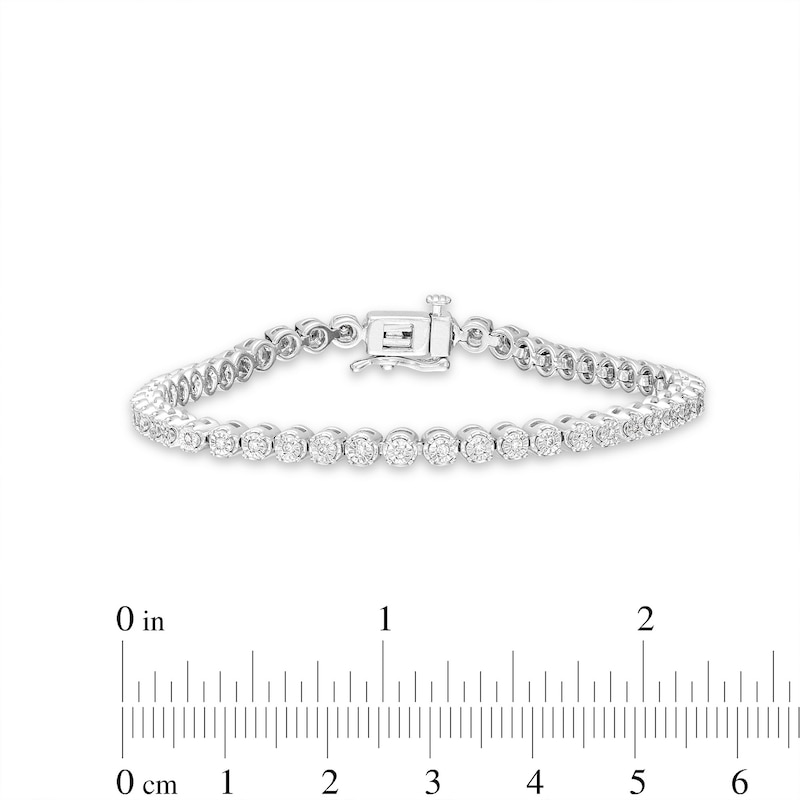 Semi-Solid Diamond Cuban Link Bracelet 1/2 ct tw Round Sterling Silver 8.5