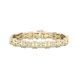 Men's Diamond Bracelet 1/2 ct tw Round-cut 10K Yellow Gold 8.5&quot;