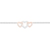 Thumbnail Image 1 of Diamond Heart Anklet Sterling Silver & 10K Rose Gold 8.2"