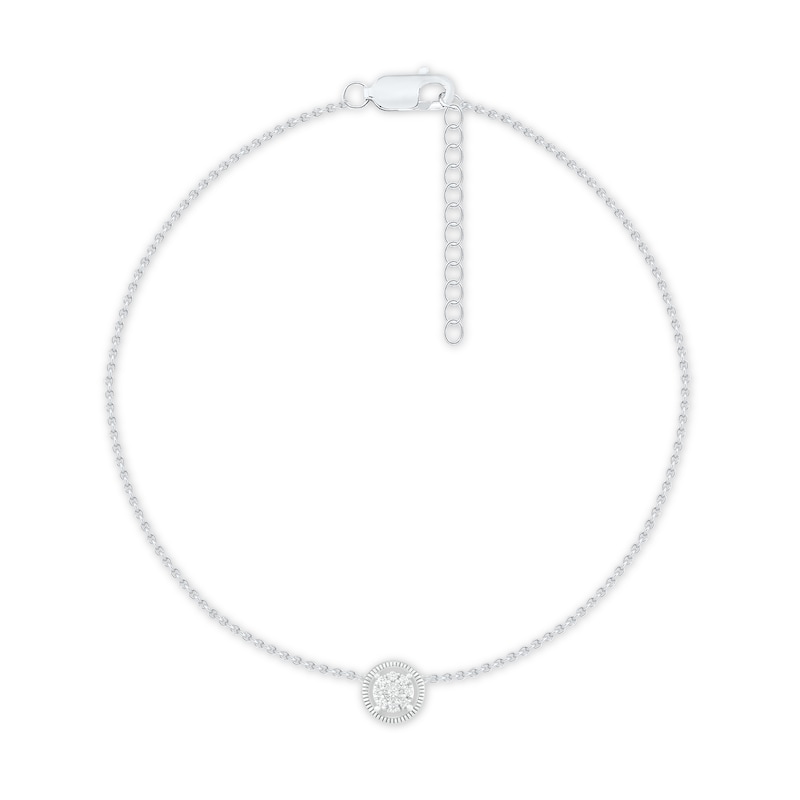 Main Image 1 of Diamond Anklet Sterling Silver 9&quot;