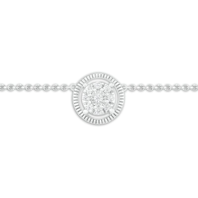 Main Image 2 of Diamond Anklet Sterling Silver 9&quot;