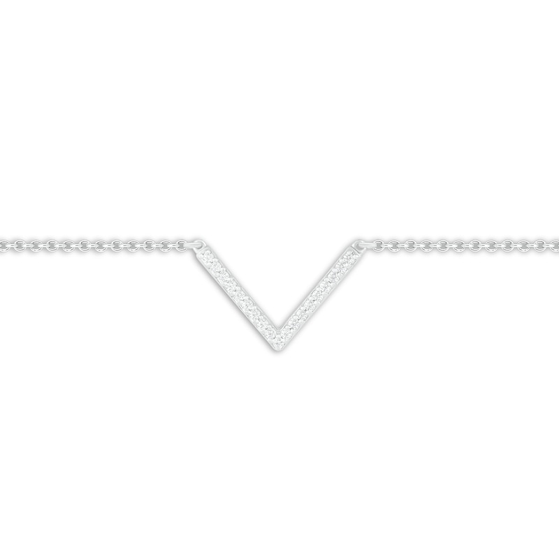 Diamond Anklet Sterling Silver 8.45"