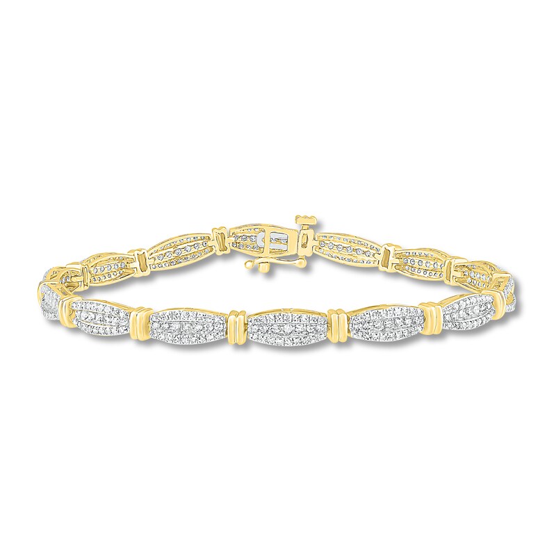Stainless Steel & 10k Yellow Gold Genuine Natural Diamond Bracelet 8" Stainless Steel & 10k Yellow Gold Genuine Natural Diamond Bracelet 8"