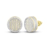 Men's Diamond Earrings 1/2 ct tw Round & Baguette 10K Yellow Gold