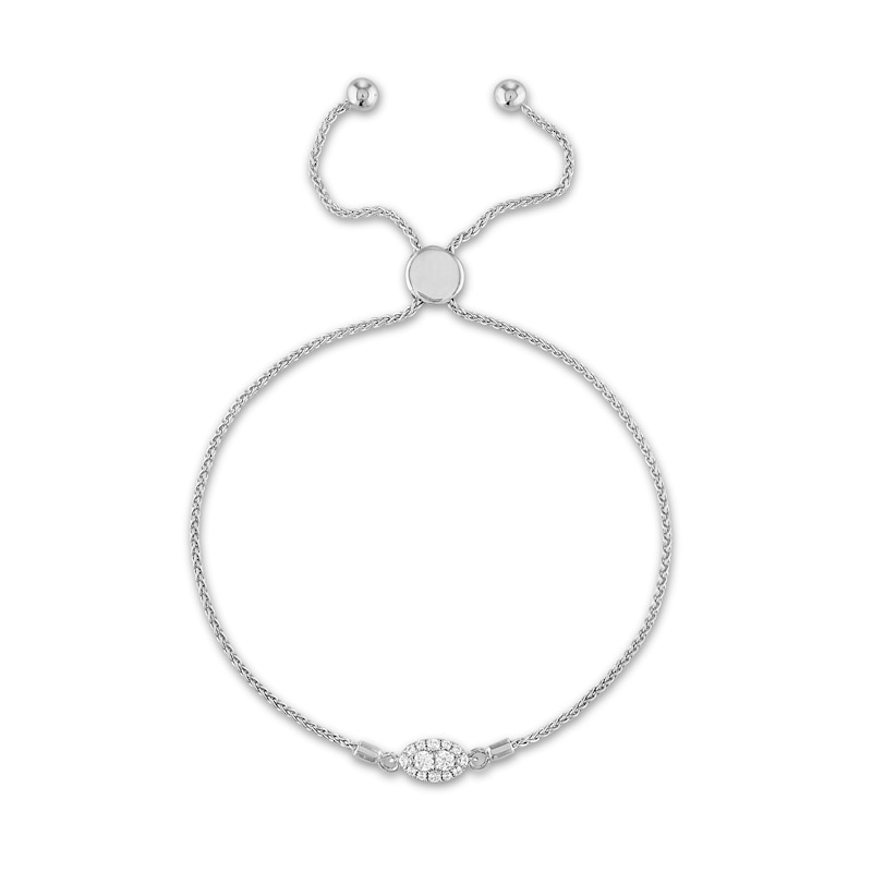 Forever Connected Diamond Bolo Bracelet 1/5 ct tw Round-Cut 10K White Gold 9.5"