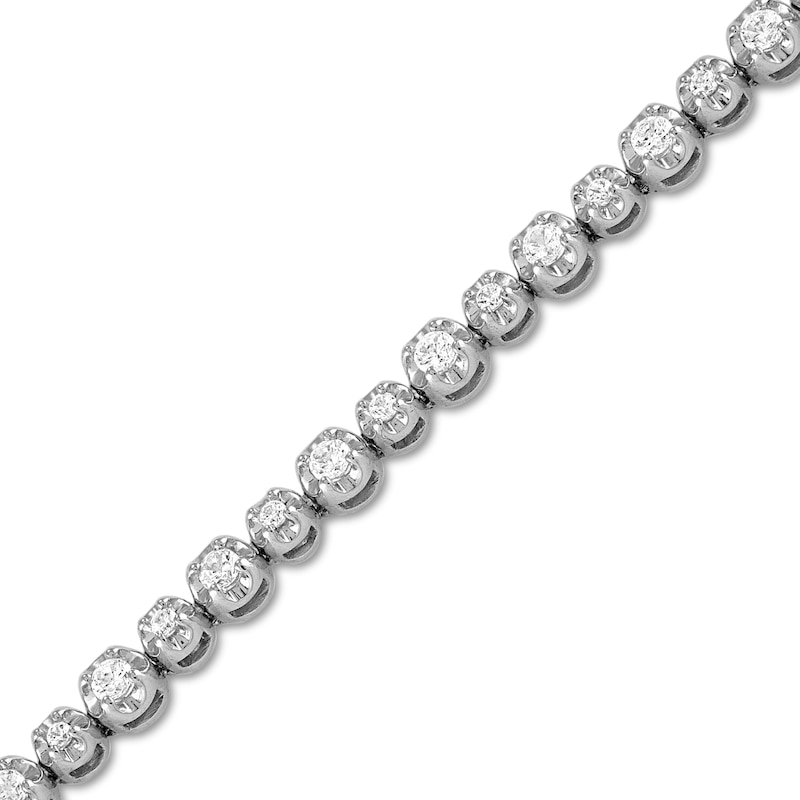 Forever Connected Diamond Bracelet 1 ct tw Round-Cut 10K White Gold 7.25"