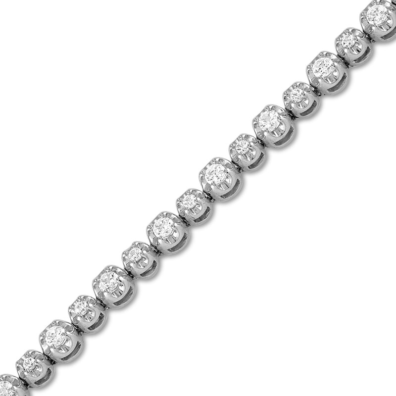 Main Image 3 of Forever Connected Diamond Bracelet 1 ct tw Round-Cut 10K White Gold 7.25&quot;