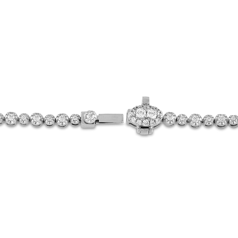 Main Image 4 of Forever Connected Diamond Bracelet 1 ct tw Round-Cut 10K White Gold 7.25&quot;