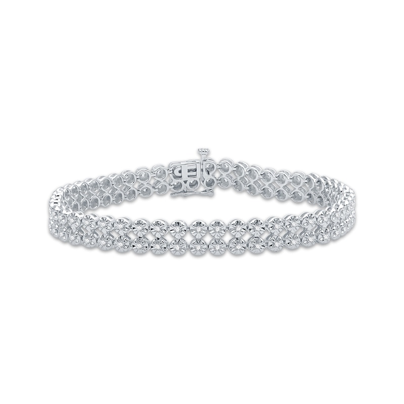 Diamond Bracelet 1 ct tw Round-Cut Sterling Silver 7.5"
